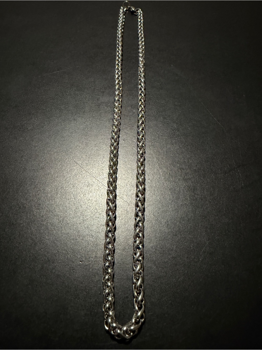 Sterling-Style Silver Rope Chain Necklace - Men's Accessory
